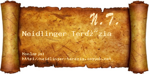 Neidlinger Terézia névjegykártya